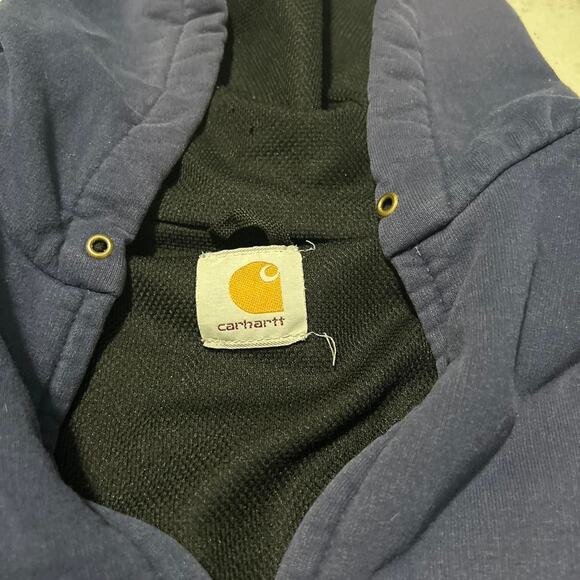 Carhartt Men’s J149 Navy Thermal Lined Hoodie Sweatshirt - Picture 5 of 5